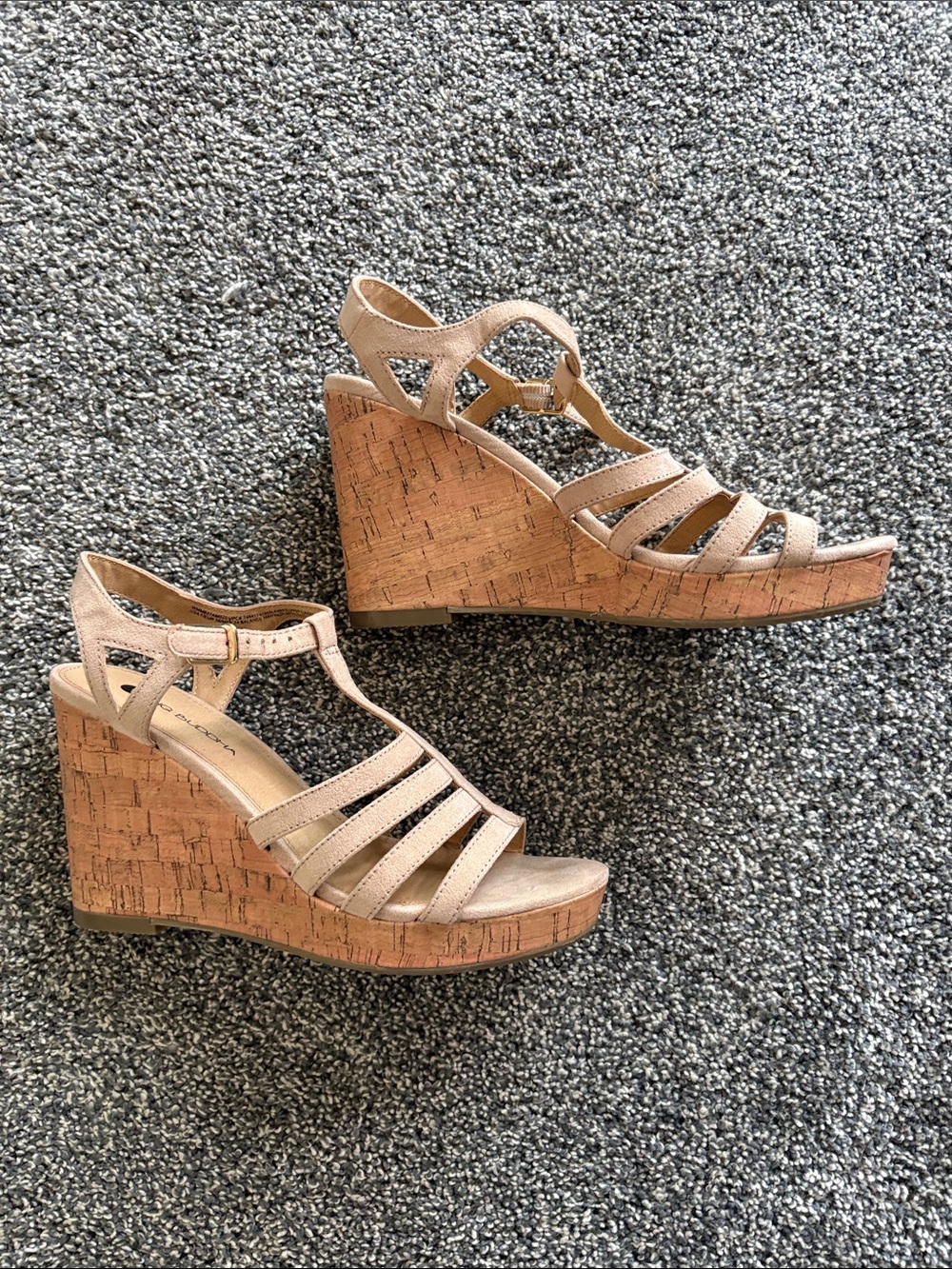 Big Buddha Tan Cork Platform Wedge Sandals